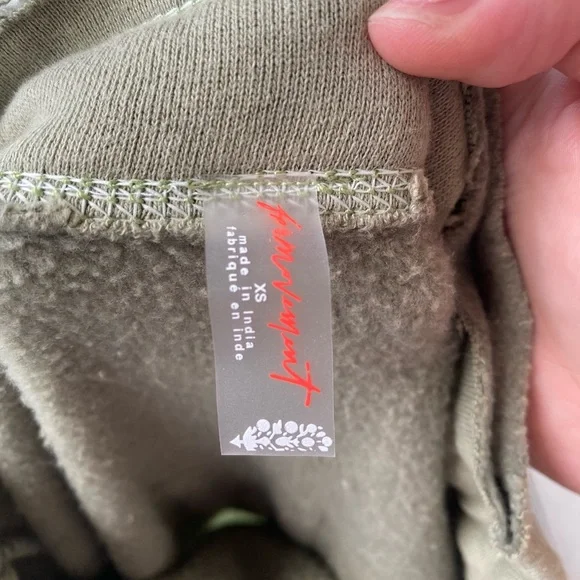 FREE PEOPLE Movement Color Block Homestretch Drawstring Neckline Long Sleeve XS - Picture 6 of 6